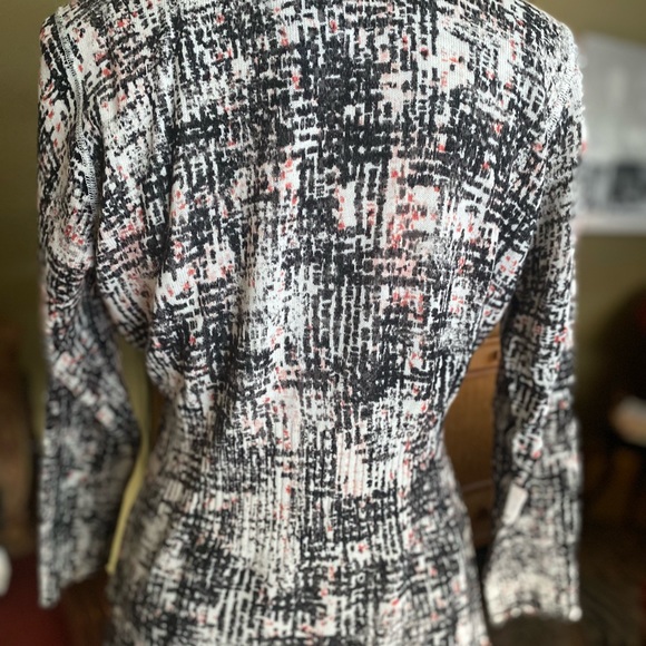 EUC NIC+ZOE reversible button down cardigan sweater-Black/coral/peach/white/gray - Picture 6 of 12